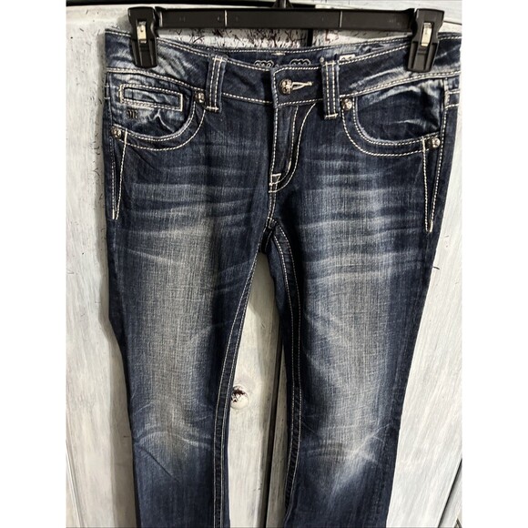 Miss me Boot cut distressed medium wash jeans Y2K Sz 28 - Picture 3 of 7